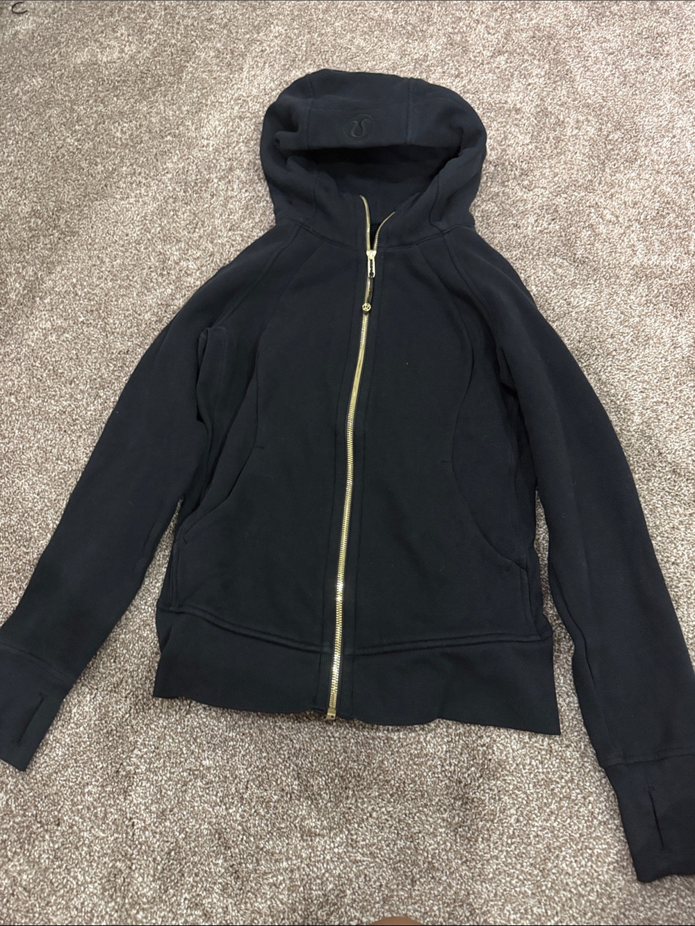 lululemon athletica Black Hoodie with Gold Zipper